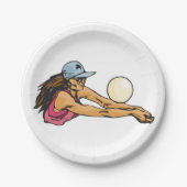 女子バレーボール選手 ペーパープレート (正面)