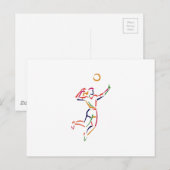 女子バレーボール選手 ポストカード (正面/裏面)