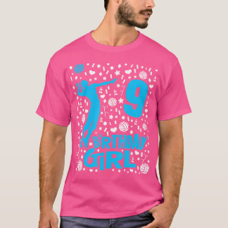 女子バレーボール9thバースデーパーティー9歳Pla Tシャツ