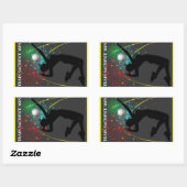 女子バレ感動的レーボールシール 長方形シール (シート)