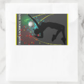 女子バレ感動的レーボールシール 長方形シール (バッグ)