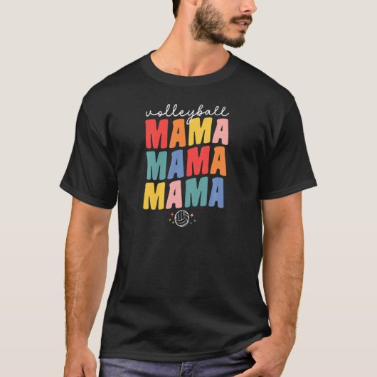 女子バレ誇りを持ったレーボールマママ女子グルービー Tシャツ (正面)
