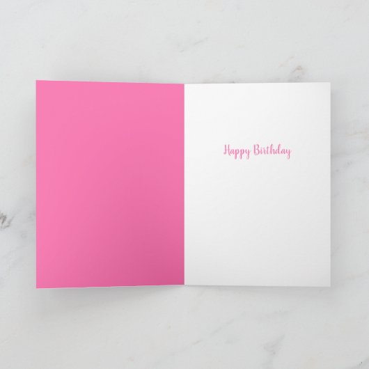 女子パーソナライズされたお誕生日ケーキ カード (内部)