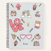 女子パーソナライズされたやる気を起こさせる手帳 ノートブック (正面)