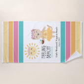 女子パーソナライズされたウィークエンド感じのビーチイ ビーチタオル (正面)