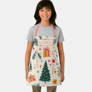 女子パーソナライズされたクリスマスベーキング エプロン
