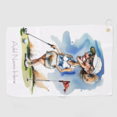 女子パーソナライズされたゴルファー用ゴルフタオル ゴルフタオル (横)