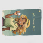 女子パーソナライズされたゴルフタオル ゴルフタオル (横)