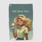 女子パーソナライズされたゴルフタオル ゴルフタオル (正面)