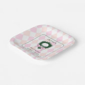 女子パーソナライズされたゴルフピンクファースト誕生日パルティー ペーパープレート (傾斜あり)