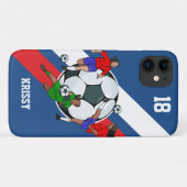 女子パーソナライズされたサッカーのデザイナー Case-Mate iPhoneケース (裏面(横))