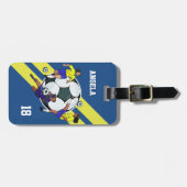 女子パーソナライズされたサッカーバッグラベル ラゲッジタグ (正面横)
