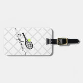 女子パーソナライズされたテニスモノグラムラゲージタグ ラゲッジタグ (正面横)