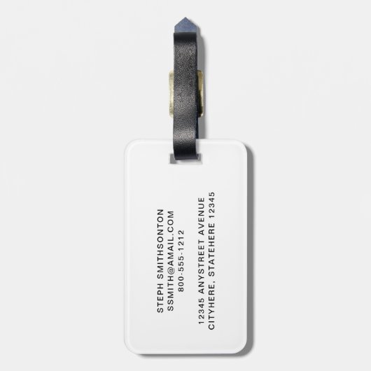 女子パーソナライズされたテニスモノグラムラゲージタグ ラゲッジタグ (裏面縦)