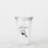 女子パーソナライズされたテニス選手ギフト アクリルタンブラー (正面)