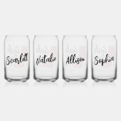 女子パーソナライズされたトリップディスコ鏡ピンクブーツ ガラス缶 (裏面)