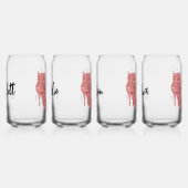 女子パーソナライズされたトリップディスコ鏡ピンクブーツ ガラス缶 (右)