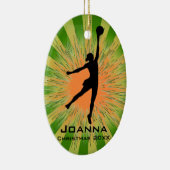 女子パーソナライズされたバレーボールオーナメント セラミックオーナメント (右)