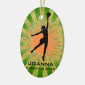 女子パーソナライズされたバレーボールオーナメント セラミックオーナメント (左)