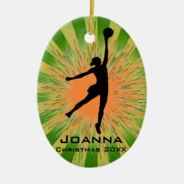 女子パーソナライズされたバレーボールオーナメント セラミックオーナメント