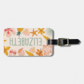 女子パーソナライズされたビーチトレンディーシール ラゲッジタグ (正面横)