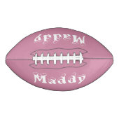 女子パーソナライズされたピンクと茶色のサッカー アメリカンフットボール (正面)