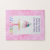 女子パーソナライズされたユニコーン誕生日パズル ジグソーパズル (横)