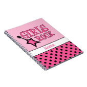 女子パーソナライズされたロックスクールピガーリーックブラック ノートブック (右側)