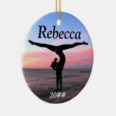 女子パーソナライズされた体操オーナメント セラミックオーナメント (右)