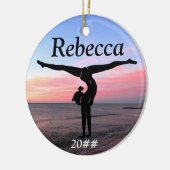 女子パーソナライズされた体操オーナメント セラミックオーナメント (左)