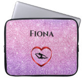女子パーソナライズされた体操ノートパソコンケース ラップトップスリーブ (正面)
