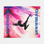 女子パーソナライズされた体操フリースブランケット フリースブランケット (正面(横))