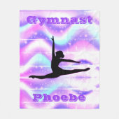 女子パーソナライズされた体操フリースブランケット フリースブランケット (正面)