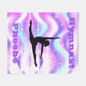 女子パーソナライズされた体操フリースブランケット フリースブランケット (正面(横))