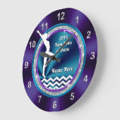 女子パーソナライズされた体操競技における体操の贈り物 ラージ壁時計 (傾斜)