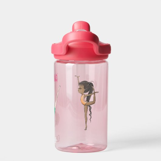 女子パーソナライズされた体操 ウォーターボトル (背面)
