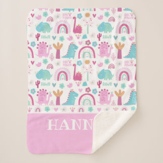 女子パーソナライズされた動力恐竜 シェルパブランケット