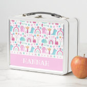 女子パーソナライズされた動力恐竜 メタルランチボックス (インサイチュ)