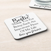 女子パーソナライズされた友人向けギフト最高の引用文 コースター (左側)