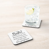 女子パーソナライズされた友人向けギフト最高の引用文 コースター (右側)