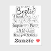 女子パーソナライズされた友人向けギフト最高の引用文 シール (シート)