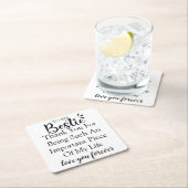 女子パーソナライズされた友人向けギフト最高の引用文 スクエアペーパーコースター (インサイチュ)