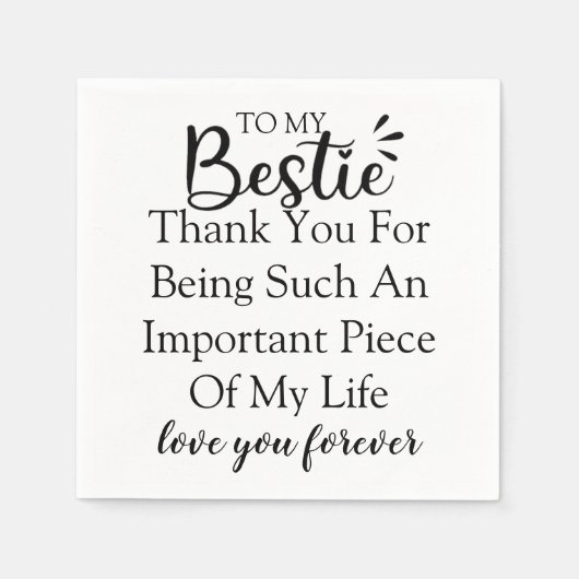 女子パーソナライズされた友人向けギフト最高の引用文 スタンダードカクテルナプキン (正面)