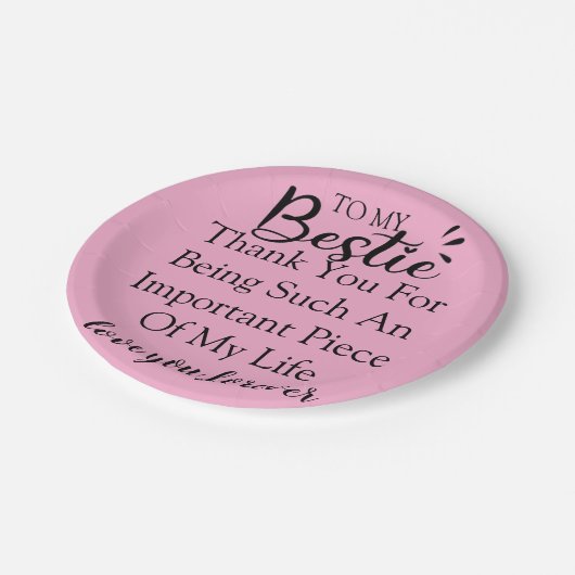 女子パーソナライズされた友人向けギフト最高の引用文 ペーパープレート (アングル)