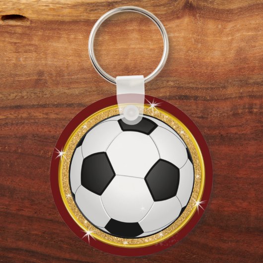 女子パーソナライズされた向けのサッカーチームの安い贈り物 キーホルダー (裏面)