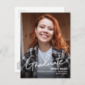 女子パーソナライズされた大学大学院写真 案内ポストカード (正面/裏面)
