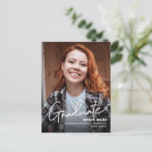 女子パーソナライズされた大学大学院写真 案内ポストカード (スタンド正面)