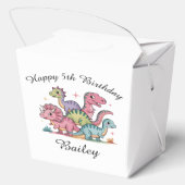 女子パーソナライズされた恐竜誕生日 フェイバーボックス (裏面)