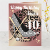 女子パーソナライズされた用ゴルフ誕生日カード カード (黄色い花)