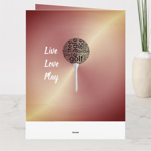 女子パーソナライズされた用ゴルフ誕生日カード カード (裏面)